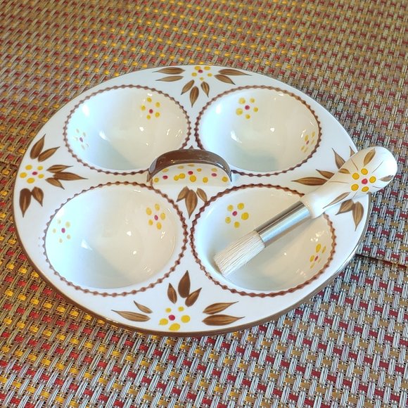 Temp-tations By Tara Ovenware Old World Brown 7-Piece Accessory Hand Painted - Picture 6 of 14